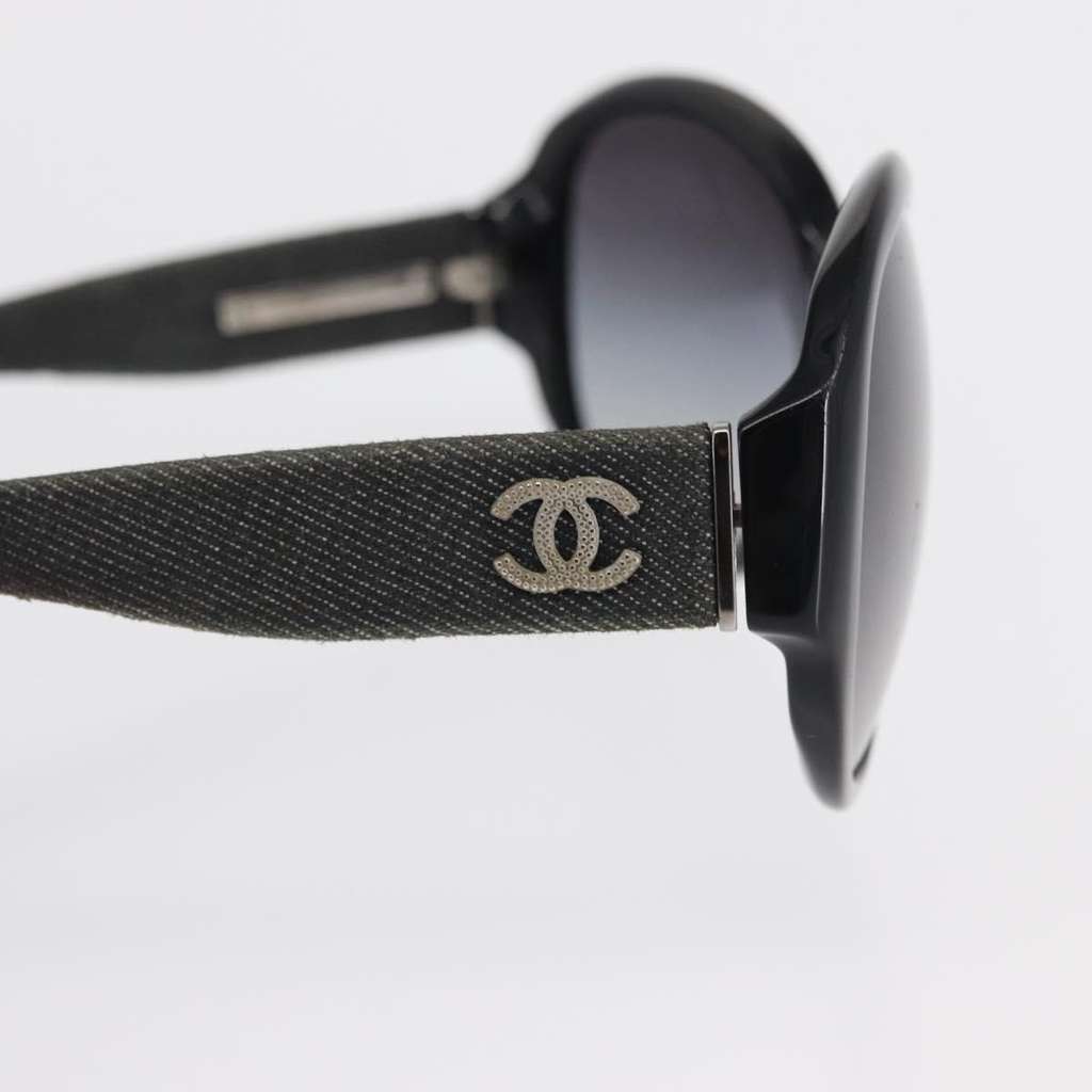 Chanel Logo CC Sunglasses Black Plastic Good condition - Box View