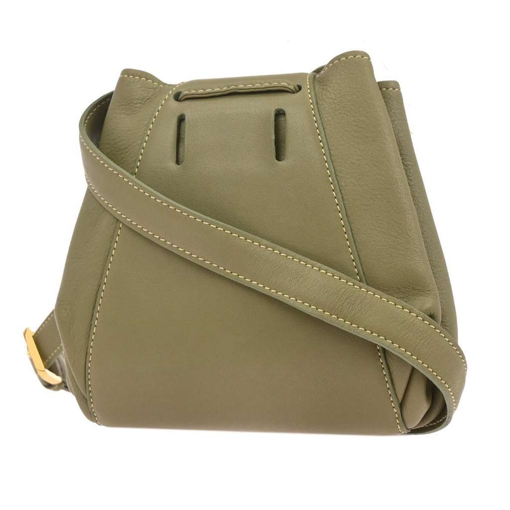 Loewe Vintage Shoulder Bag Khaki Leather Good condition - Back View