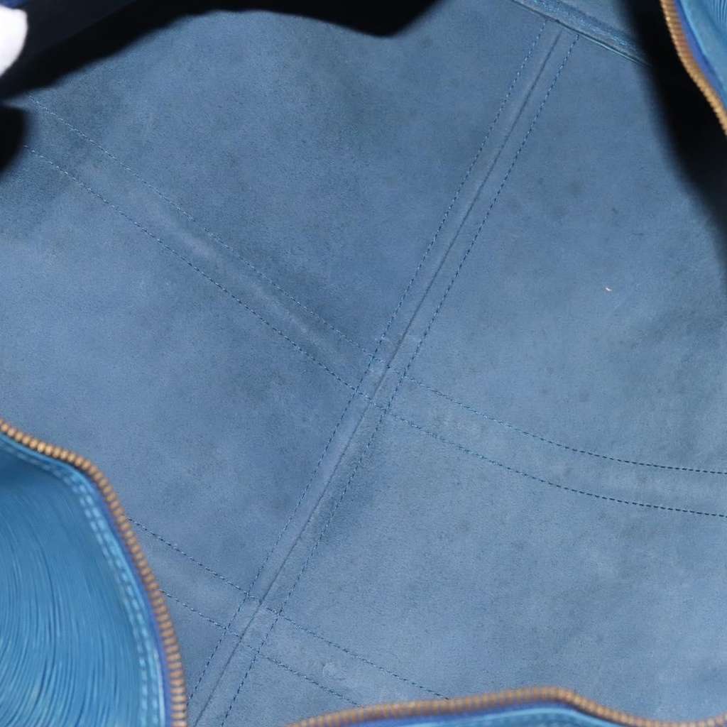 Louis Vuitton Keepall Bag Blue Leather Fair condition - Box View
