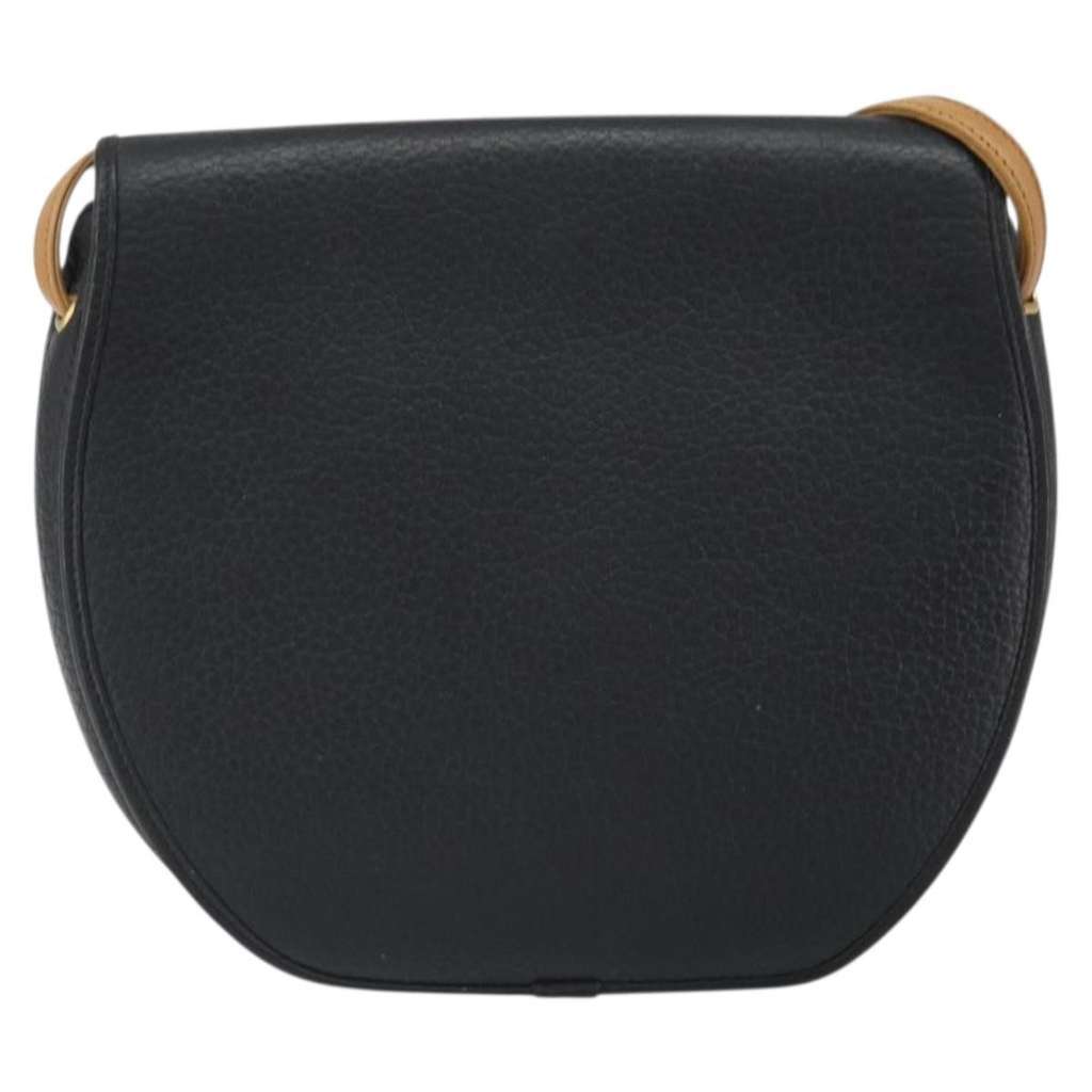 Christian Dior Vintage CD Flap Shoulder Bag Black Leather Good condition - Back View