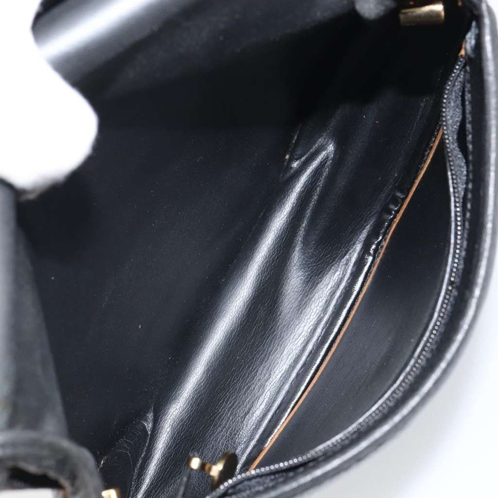 Christian Dior Vintage CD Flap Shoulder Bag Black Leather Good condition - Box View