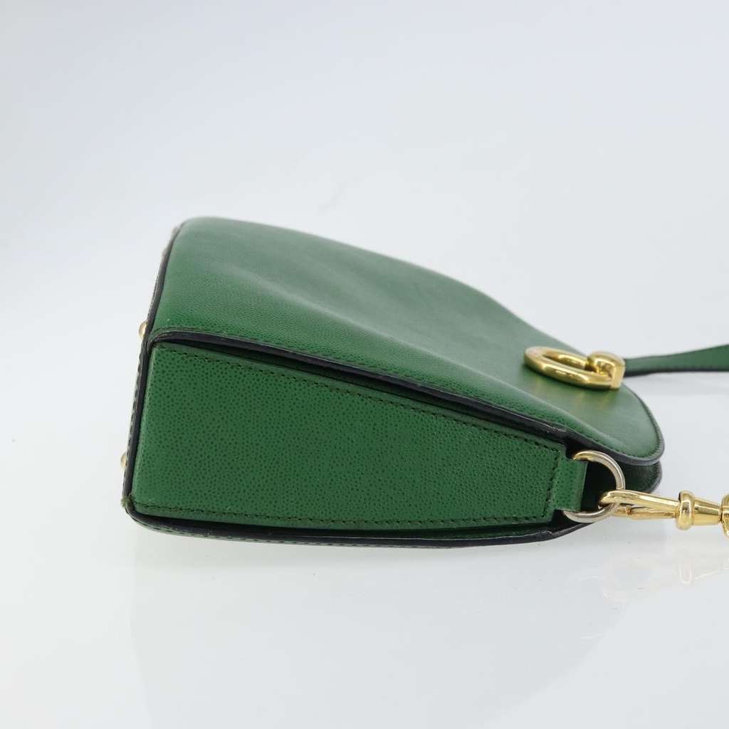 Celine Vintage Shoulder Bag Green Leather Good condition - Inside View