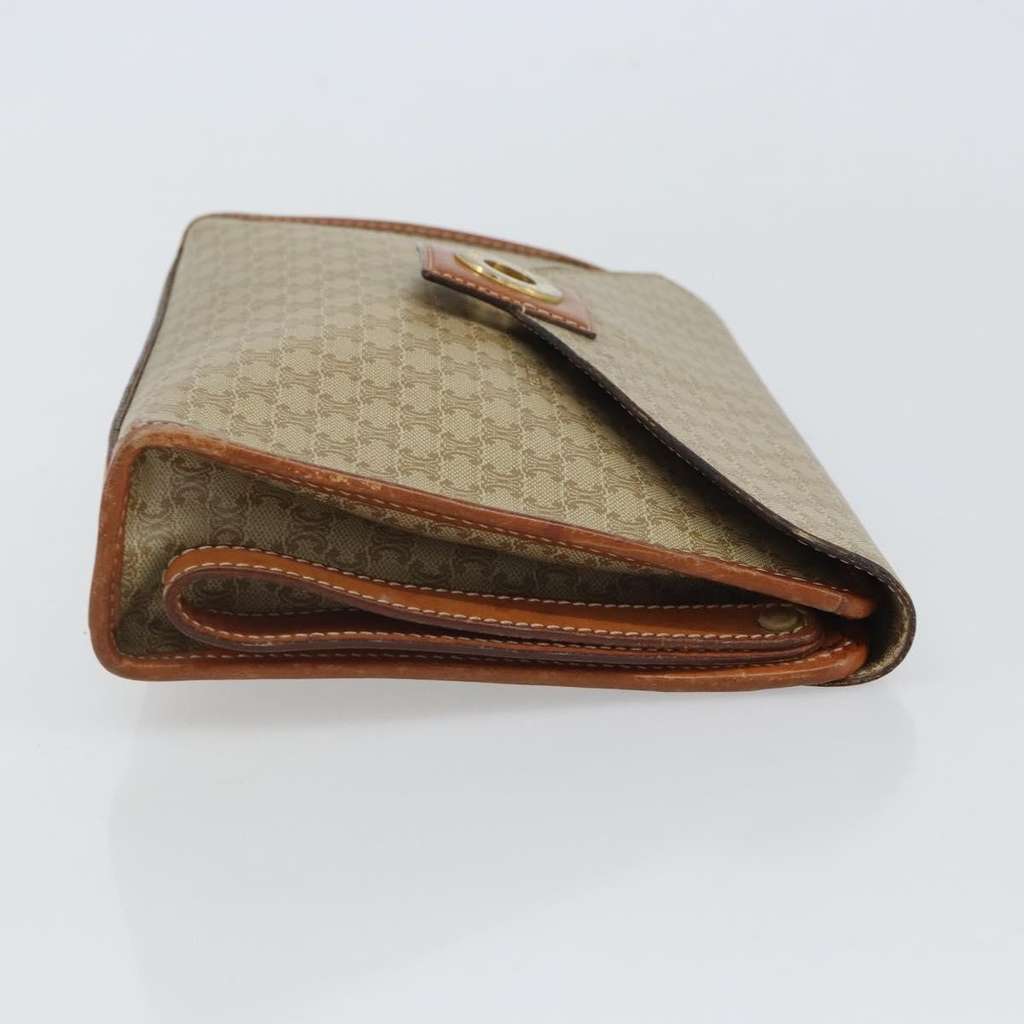 Celine Circle Logo Macadam Pouch Beige Canvas Good condition - Inside View
