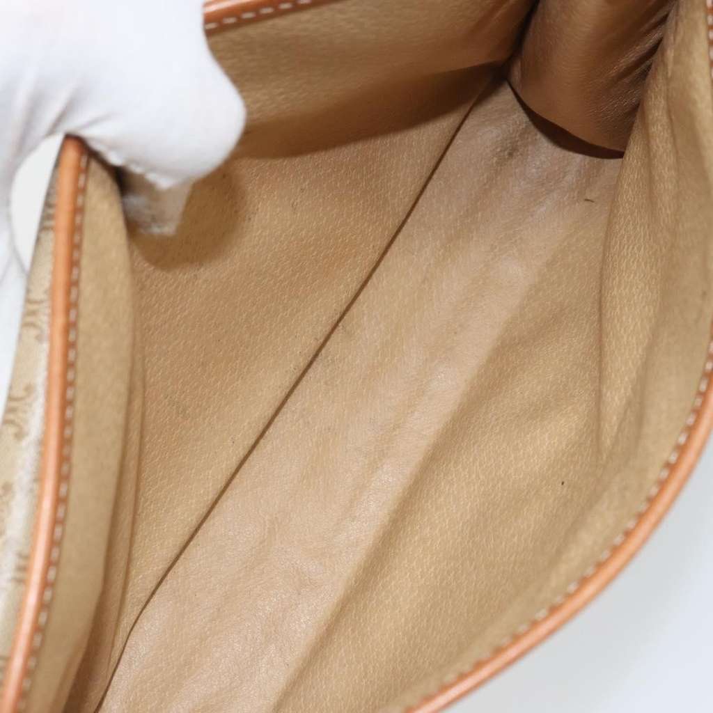 Celine Circle Logo Macadam Pouch Beige Canvas Good condition - Box View