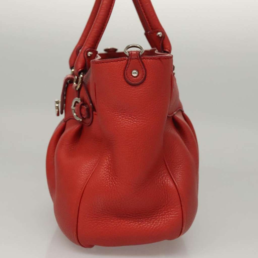 Salvatore Ferragamo Gancini handbag Red Leather Good condition - Inside View