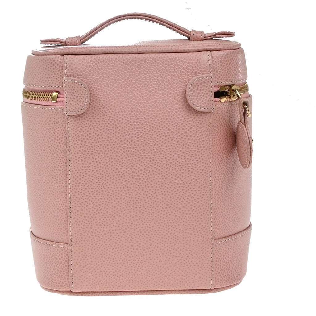 Chanel Vintage Timeless Cosmetic Case Pink Leather Good condition - Back View