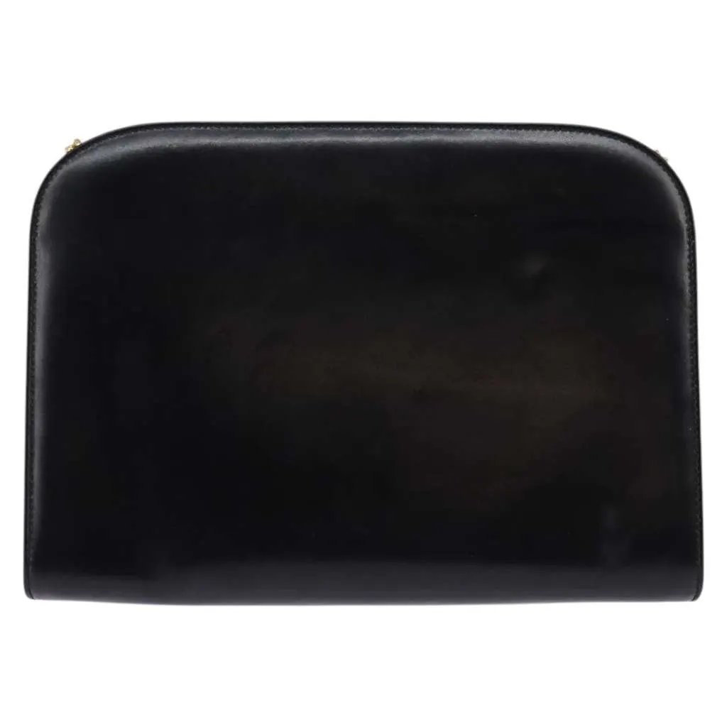 Salvatore Ferragamo Vintage Gancini Chain Shoulder Bag Black Leather Good - Back View
