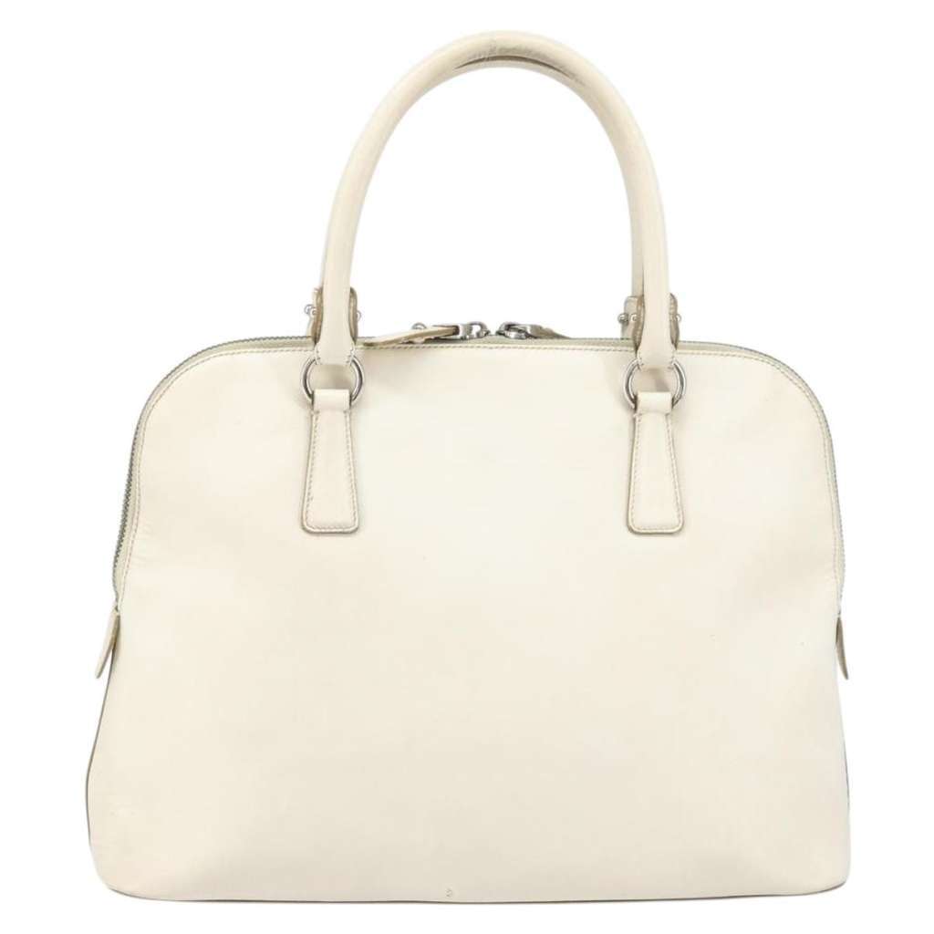 Salvatore Ferragamo Gancini handbag White Leather Fair condition - Back View