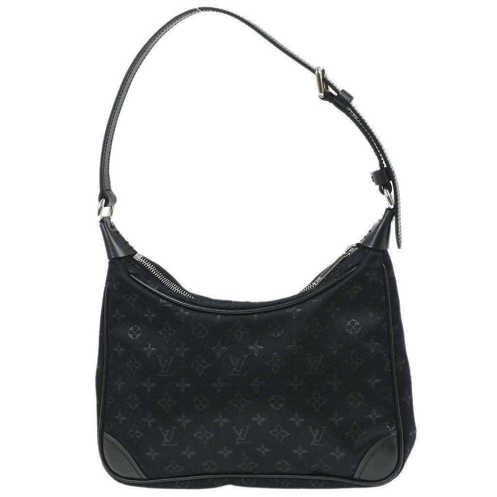 Louis Vuitton Boulogne Handbag Black Satin Good condition - Back View