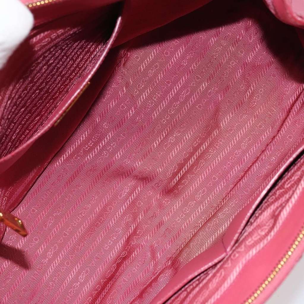 Prada Double Zip Lux Tote Pink Leather Fair condition - Box View