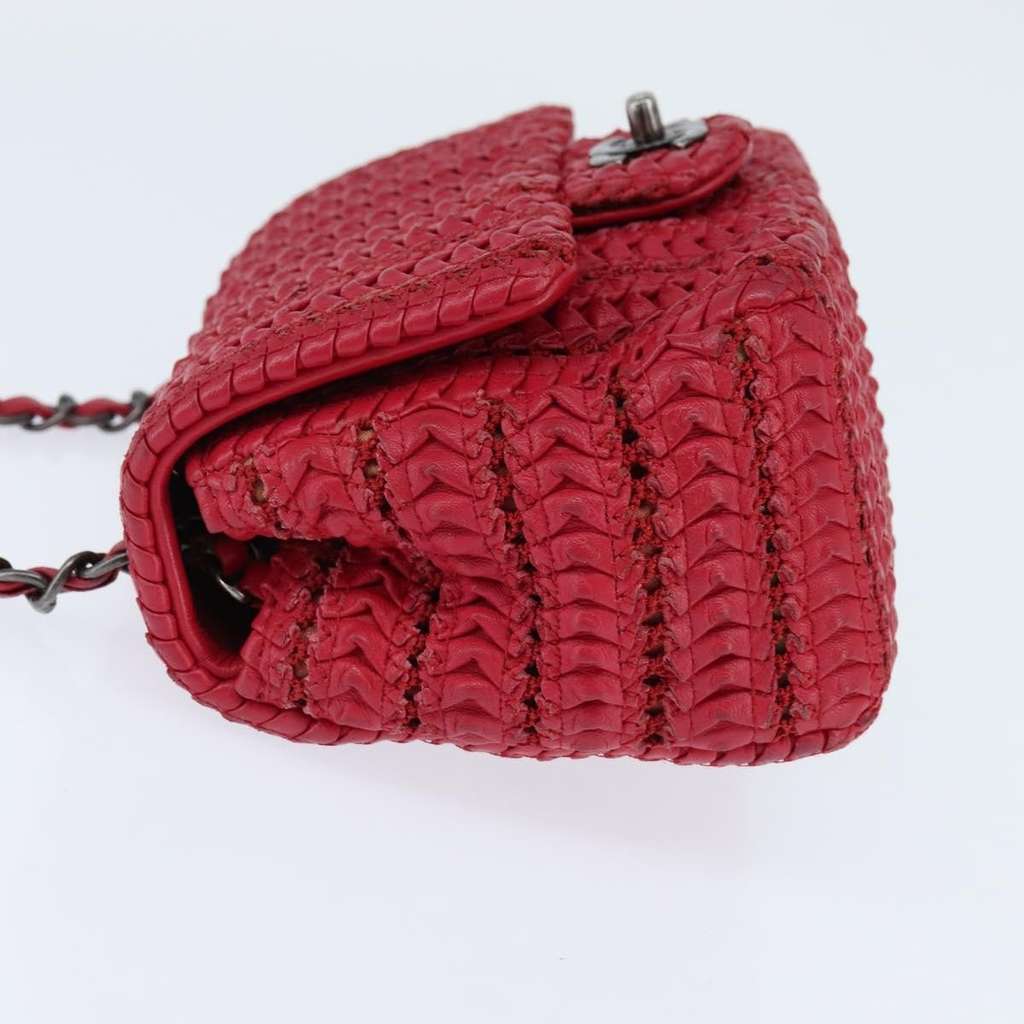 Chanel Crochet Flap Bag Red Leather Good condition - Inside View