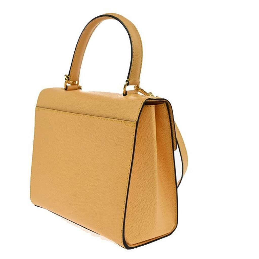 Celine Vintage Convertible Turnlock Top Handle Bag Yellow Leather Good condition - Model View