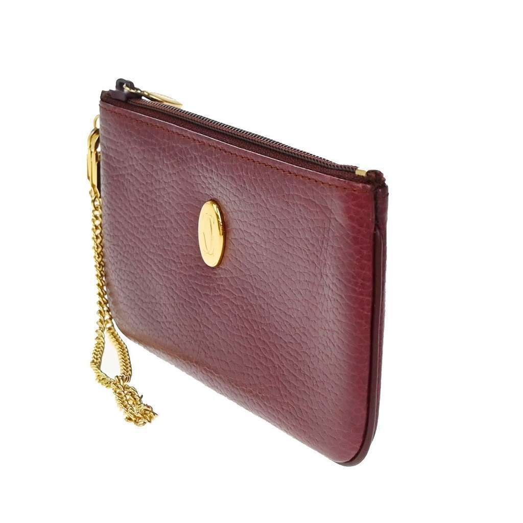 Cartier Must de Cartier Clutch bag Burgundy Leather Good condition - Inside View