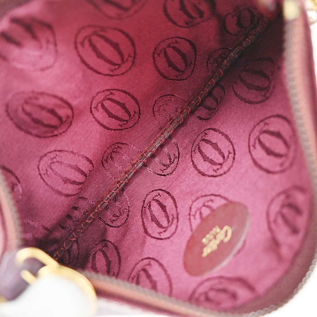Cartier Must de Cartier Clutch bag Burgundy Leather Good condition - Box View