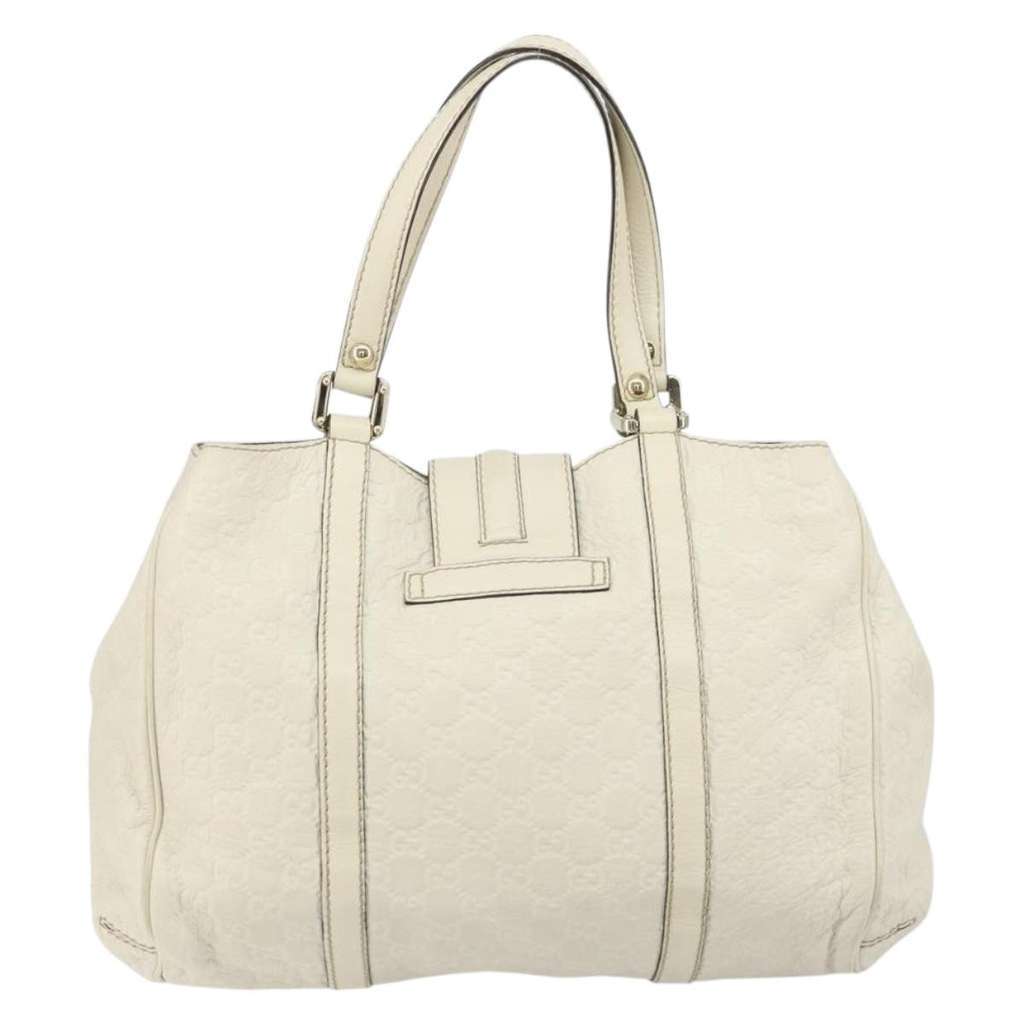 Gucci New Ladies Web Tote White Leather Good condition - Back View