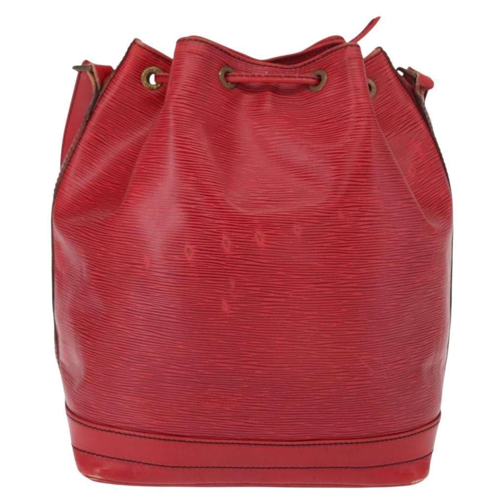 Louis Vuitton Noe Handbag Red Leather Fair condition - Back View
