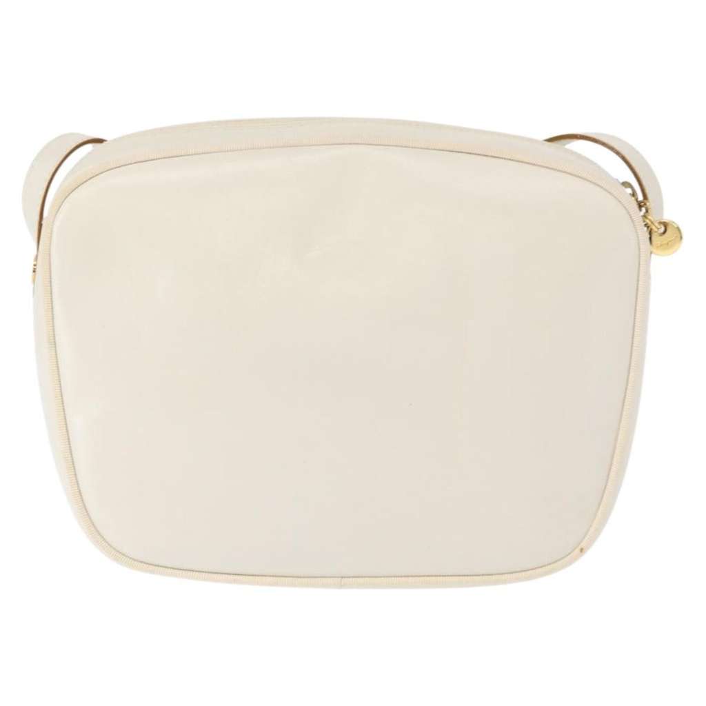 Salvatore Ferragamo Vala Shoulder Bag White Leather Good condition - Back View