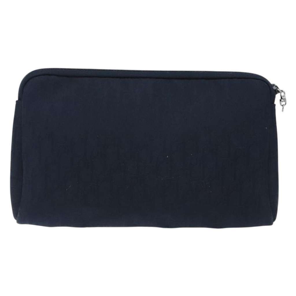 Christian Dior Vintage Trotter Pouch Navy Canvas Good condition - Back View