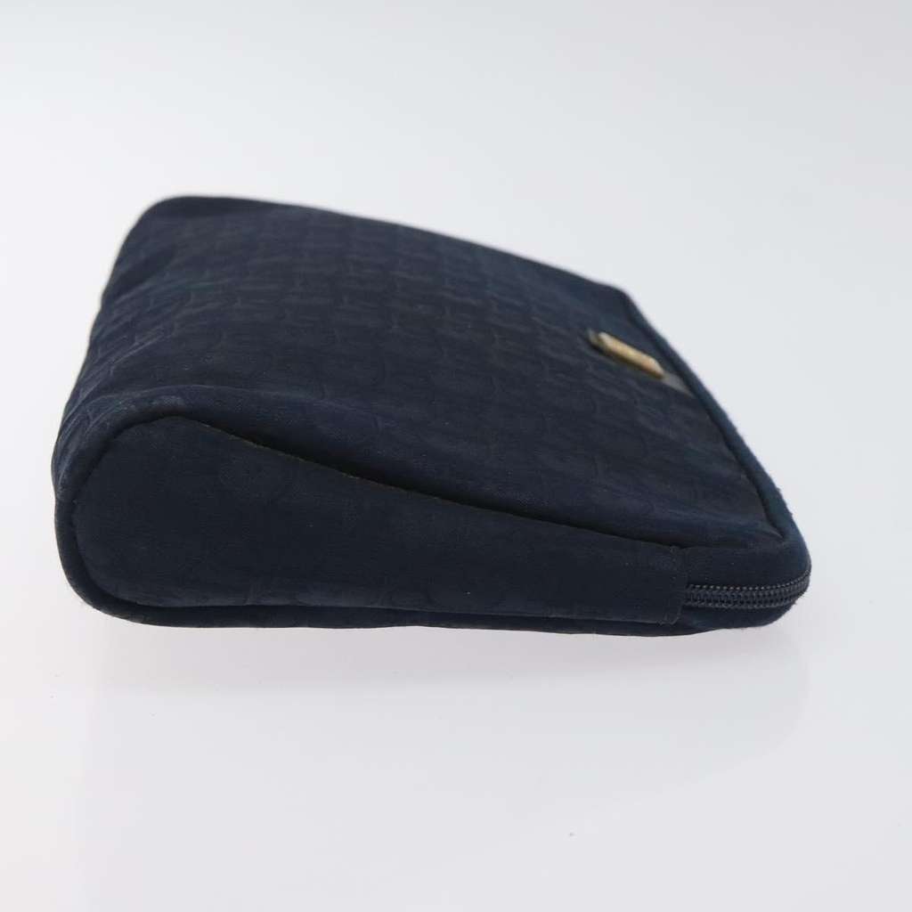 Christian Dior Vintage Trotter Pouch Navy Canvas Good condition - Inside View