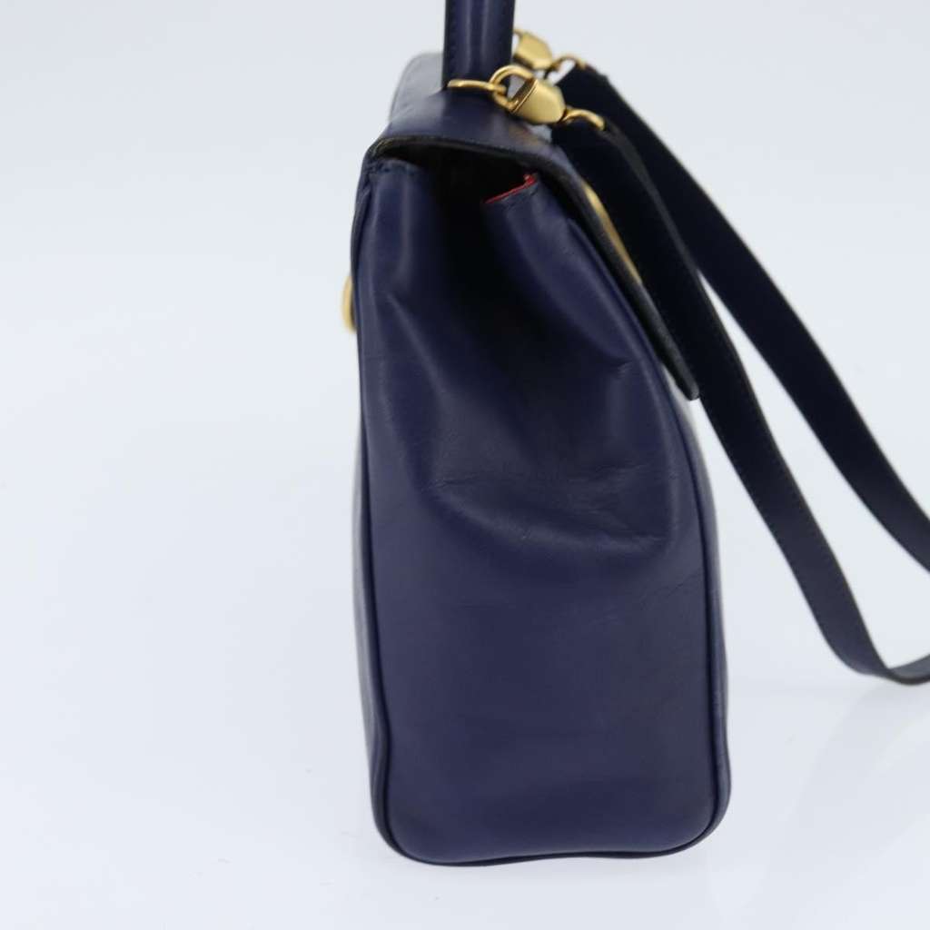 Celine Circle Logo Handbag Blue Leather Good condition - Inside View