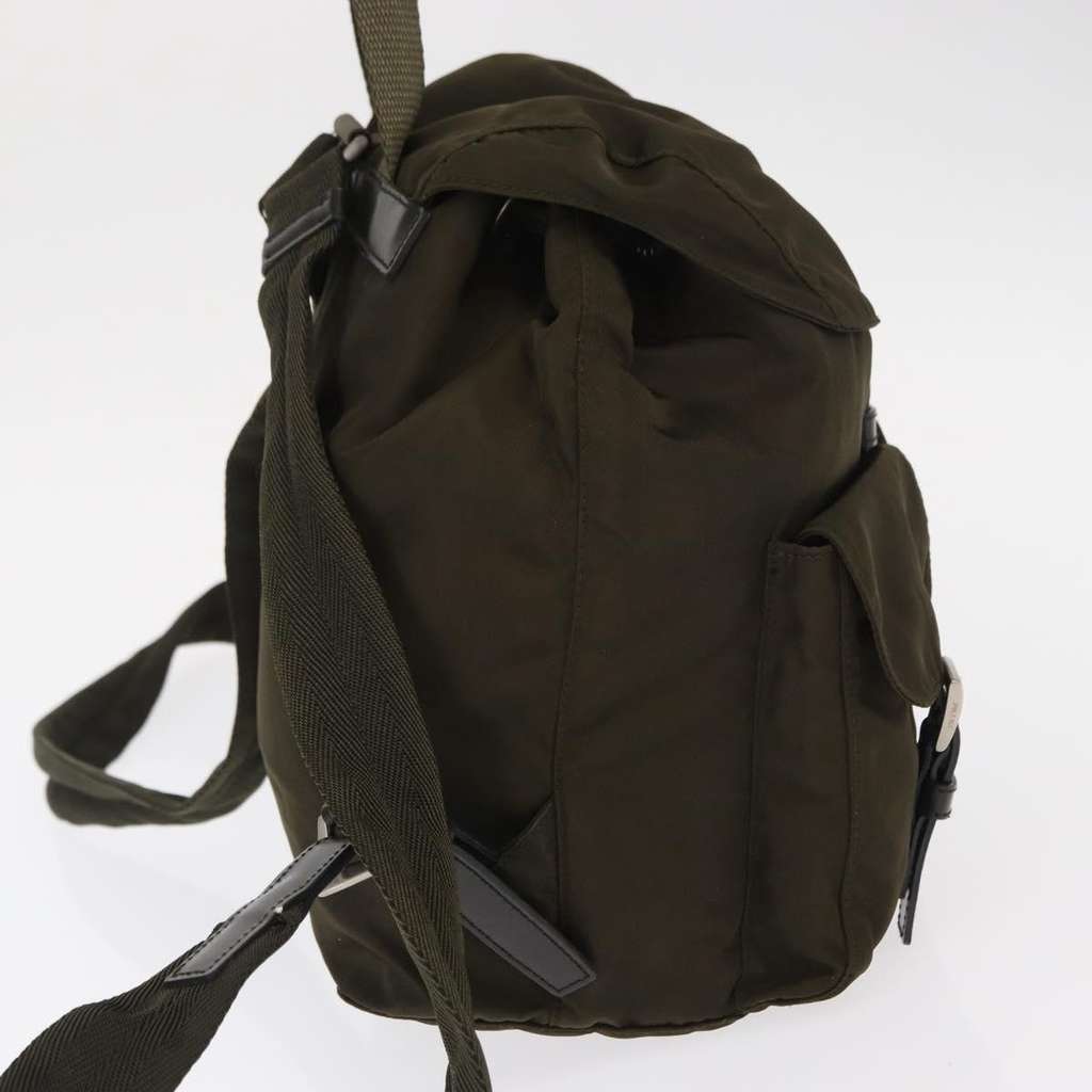 Prada Vela Double Front Pocket Backpack Khaki Good condition - Model View