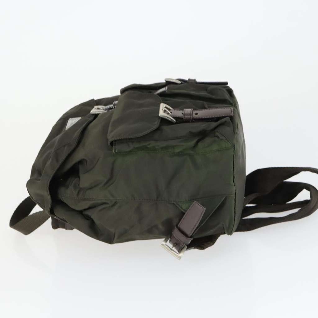 Prada Sac à dos Re-nylon Khaki Fair condition - Model View