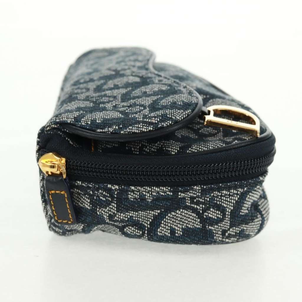 Christian Dior Vintage Saddle Coin Purse Navy Canvas Good condition - Inside View