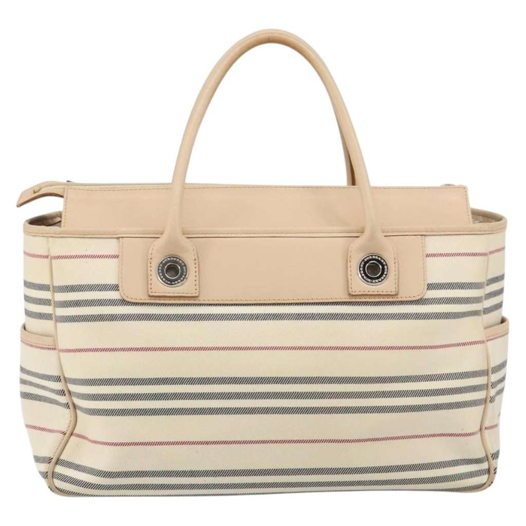 Burberry Nova Check Tote Beige Canvas Good condition - Back View
