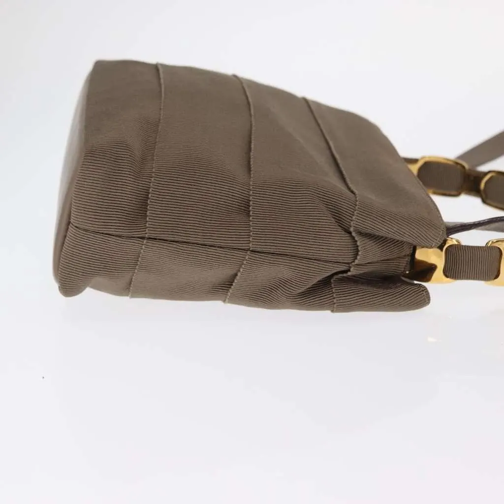 Salvatore Ferragamo Vala Handbag Beige Canvas Good - Inside View