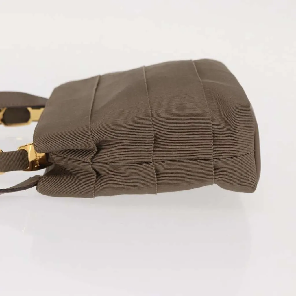 Salvatore Ferragamo Vala Handbag Beige Canvas Good - Model View