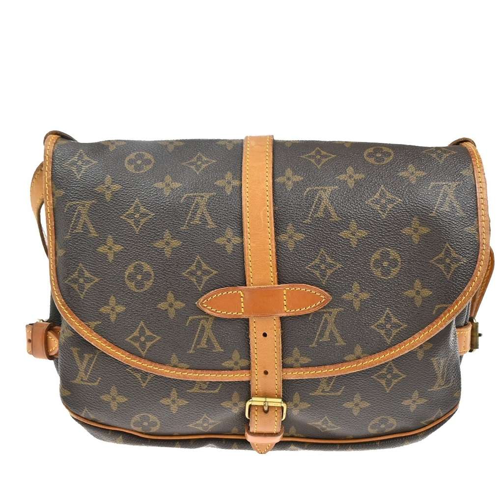 Louis Vuitton Saumur Handbag Brown Canvas Good condition - Back View