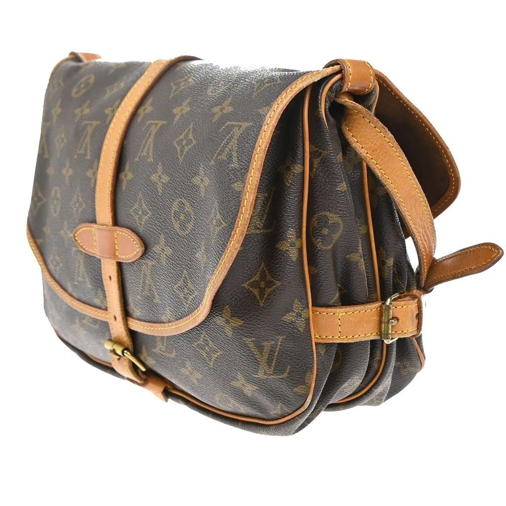 Louis Vuitton Saumur Handbag Brown Canvas Good condition - Model View