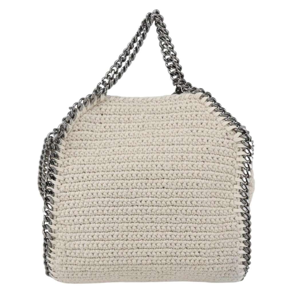 Stella Mccartney Falabella Fold Over Crossbody Bag Beige Canvas Good condition - Back View