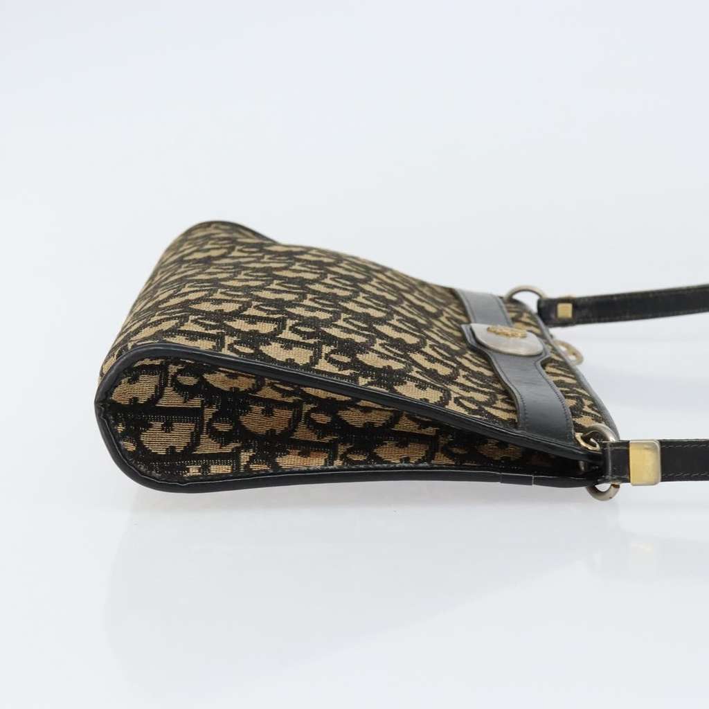 Christian Dior Vintage Trotter Shoulder Bag Navy Canvas Good condition - Inside View