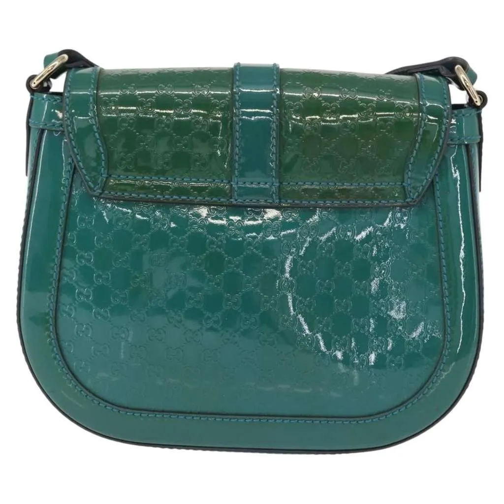 Gucci Vintage Flap Shoulder Bag Turquoise Good - Back View