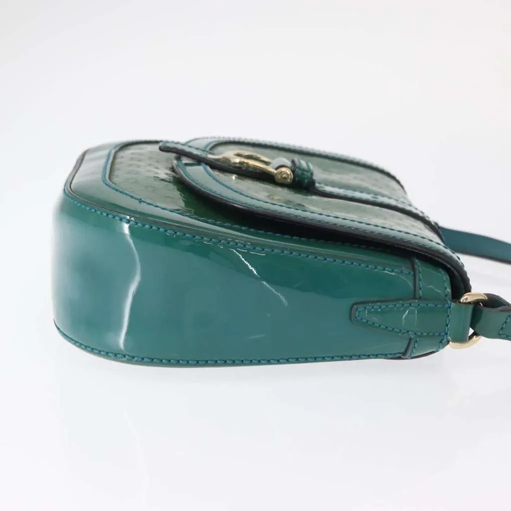 Gucci Vintage Flap Shoulder Bag Turquoise Good - Inside View