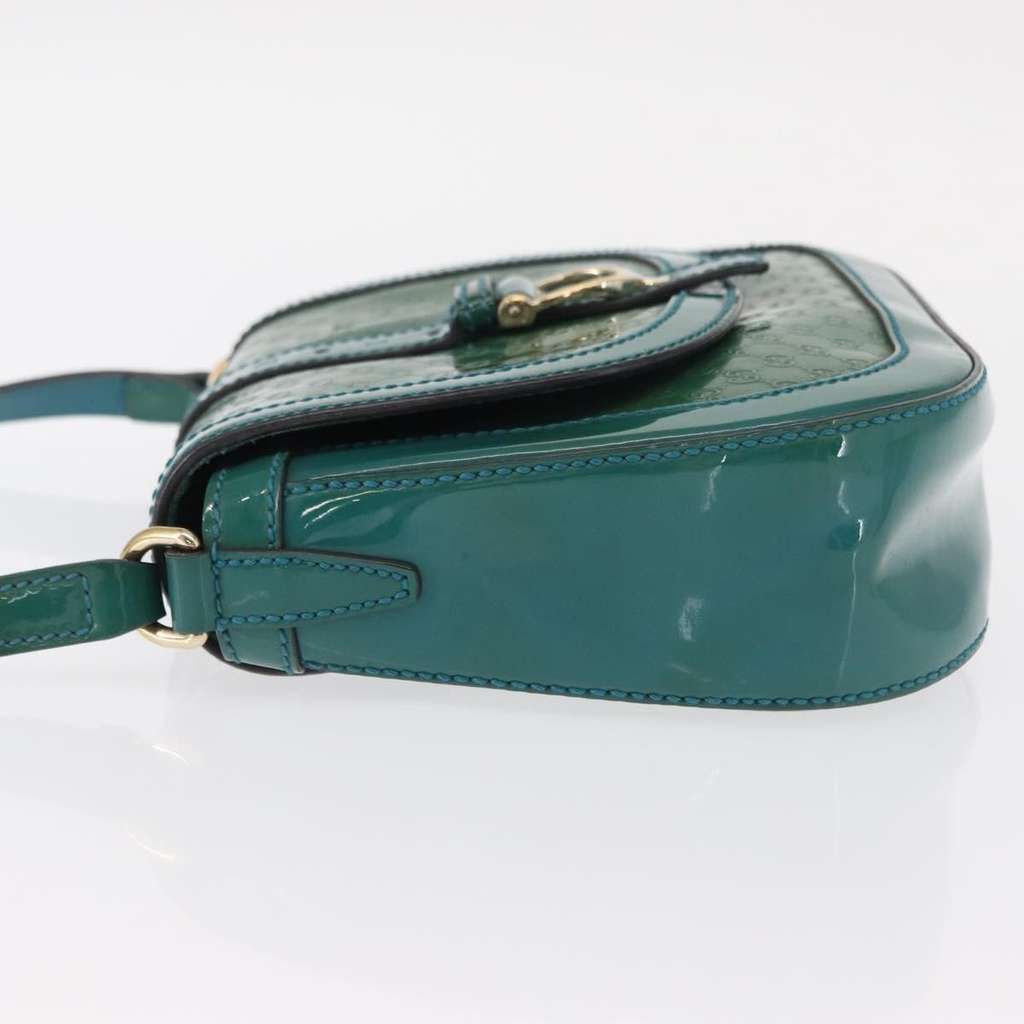 Gucci Vintage Flap Shoulder Bag Turquoise Good condition - Model View