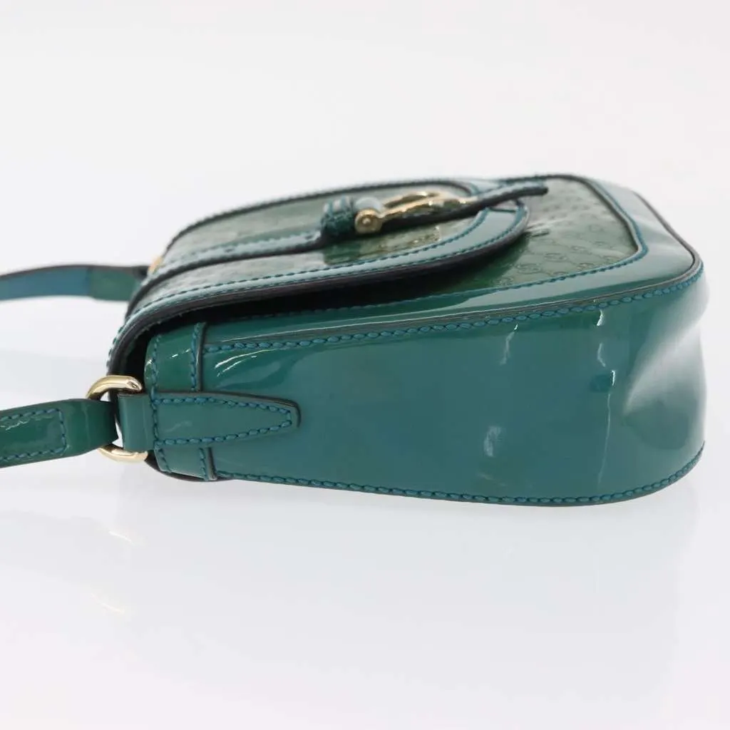 Gucci Vintage Flap Shoulder Bag Turquoise Good - Model View