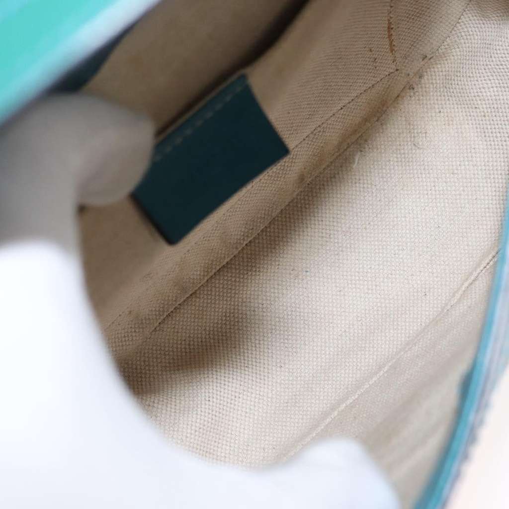 Gucci Vintage Flap Shoulder Bag Turquoise Good condition - Box View
