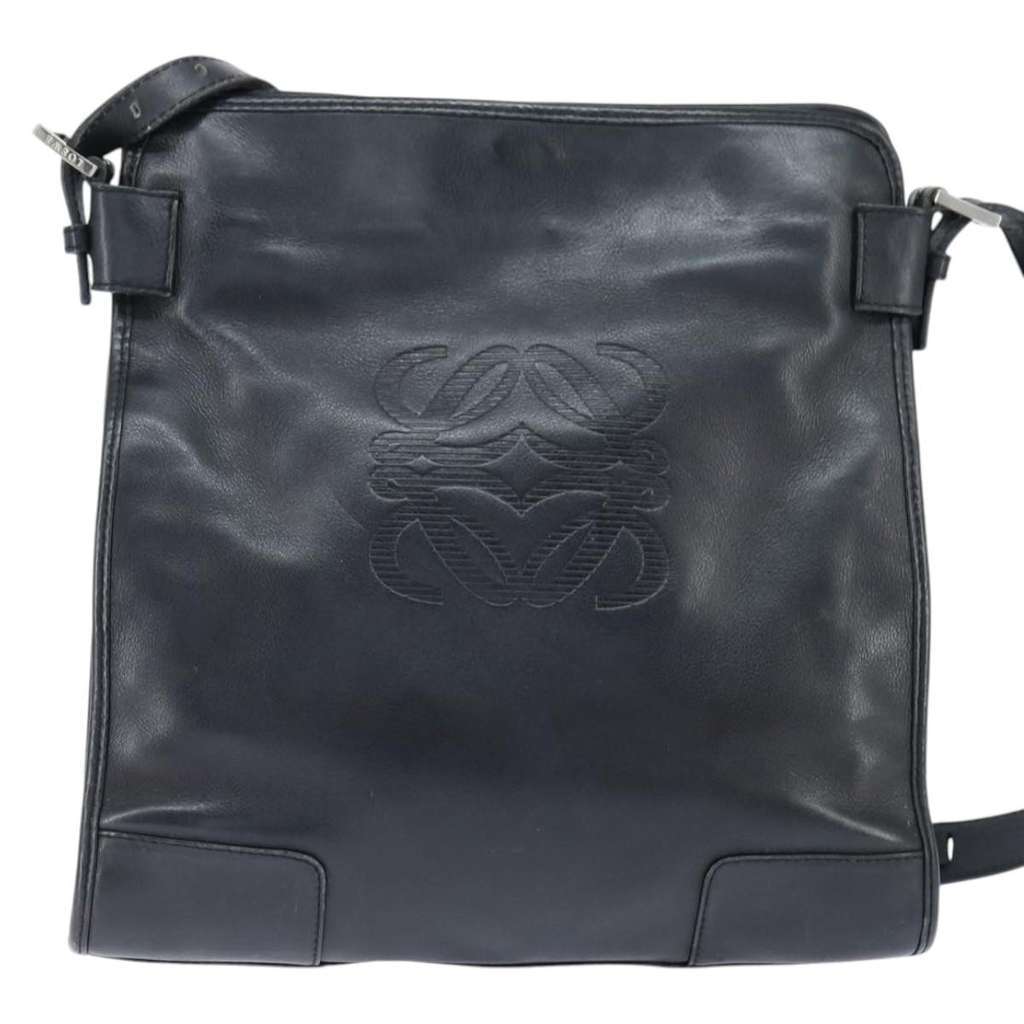 Loewe Anagram Shoulder Bag Black Leather Good condition - Back View