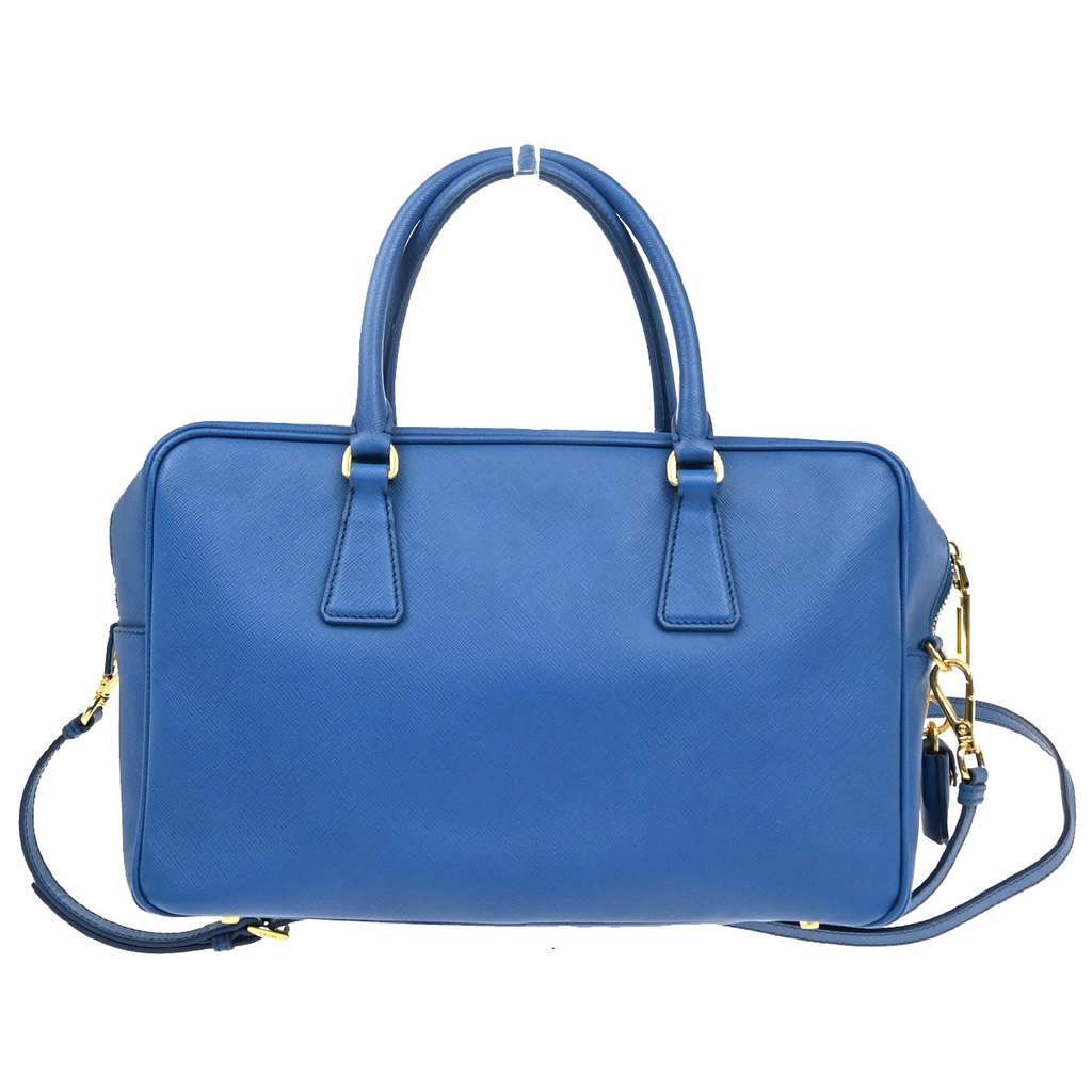 Prada Bauletto Bag Blue Leather Good condition - Back View