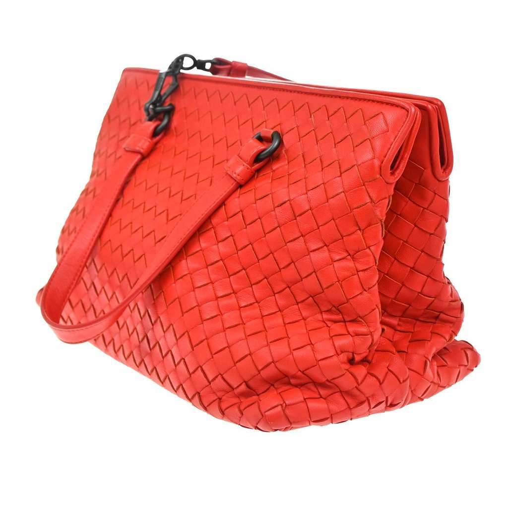 Bottega Veneta 2-Pocket Convertible Tote Red Leather Good condition - Model View