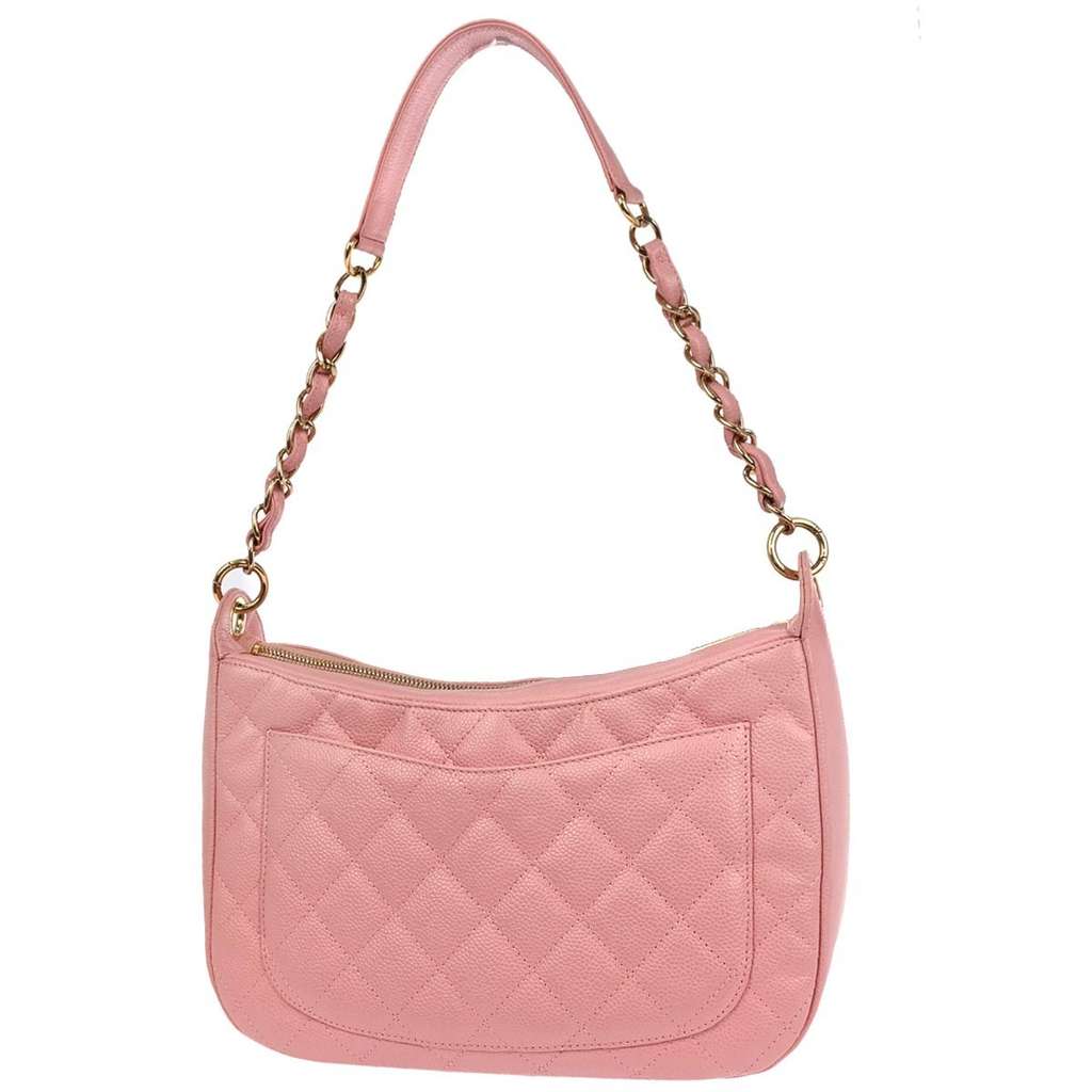 Chanel Timeless CC Chain Shoulder Bag Pink Leather Good condition - Back View