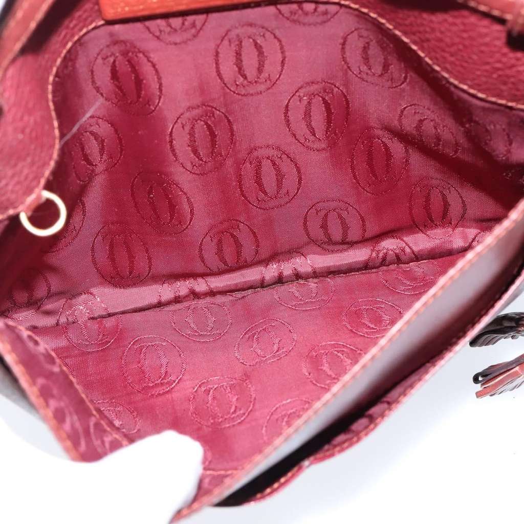 Cartier Must de Cartier Shoulder Bag Burgundy Leather Good condition - Box View