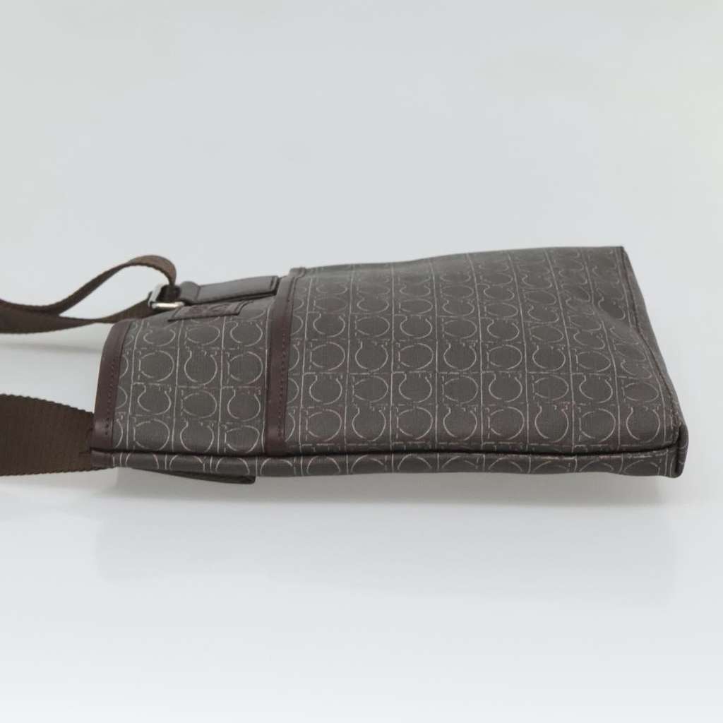 Salvatore Ferragamo Gancini Shoulder Bag Brown Canvas Good condition - Model View