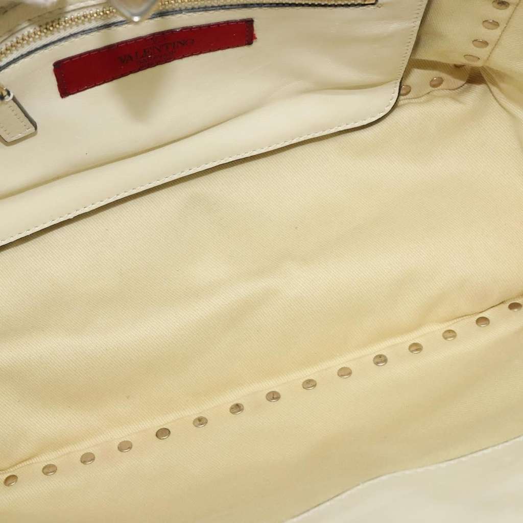 Valentino Garavani Rockstud Tote White Leather Fair condition - Box View