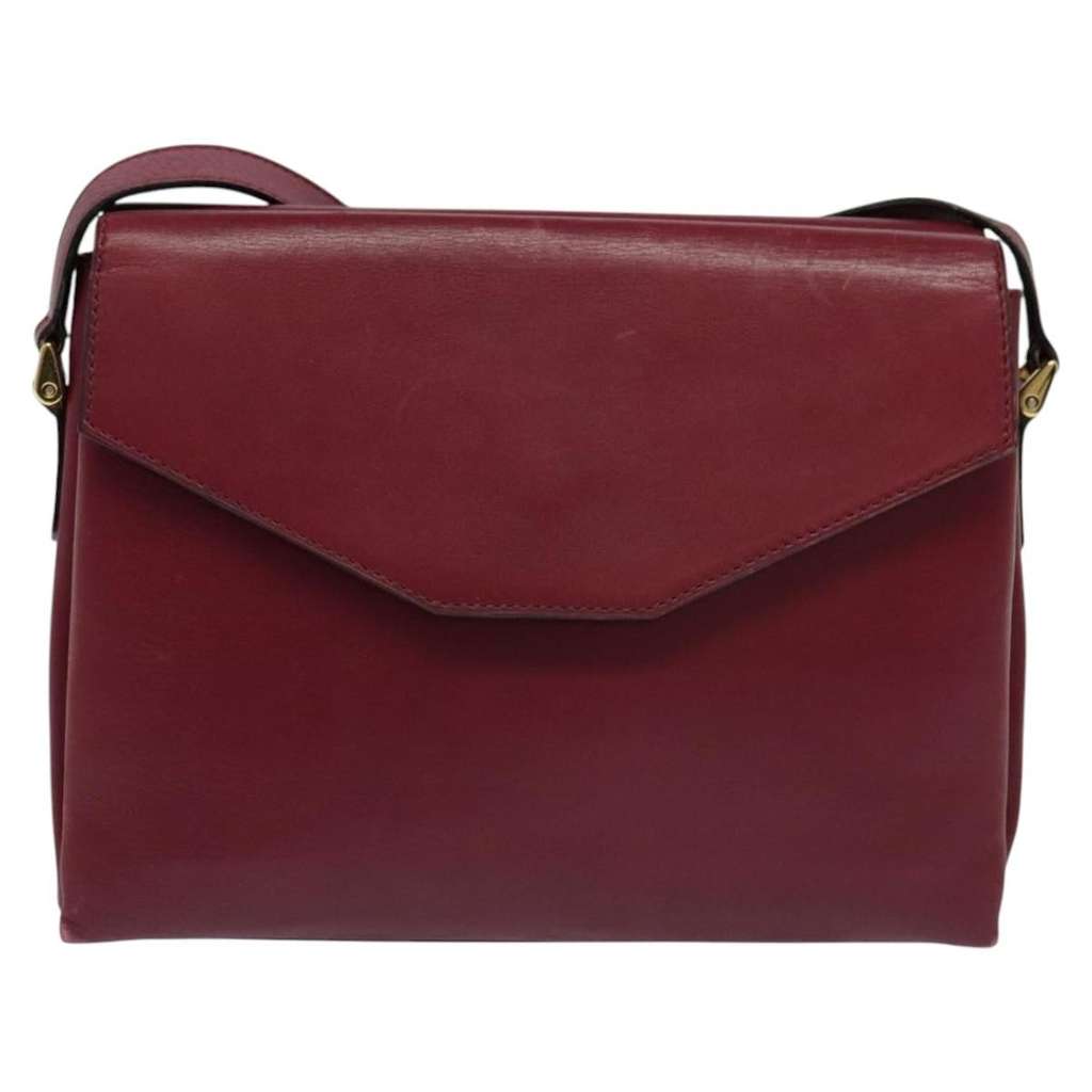 Celine Circle logo Burgundy Leather Good condition - Back View