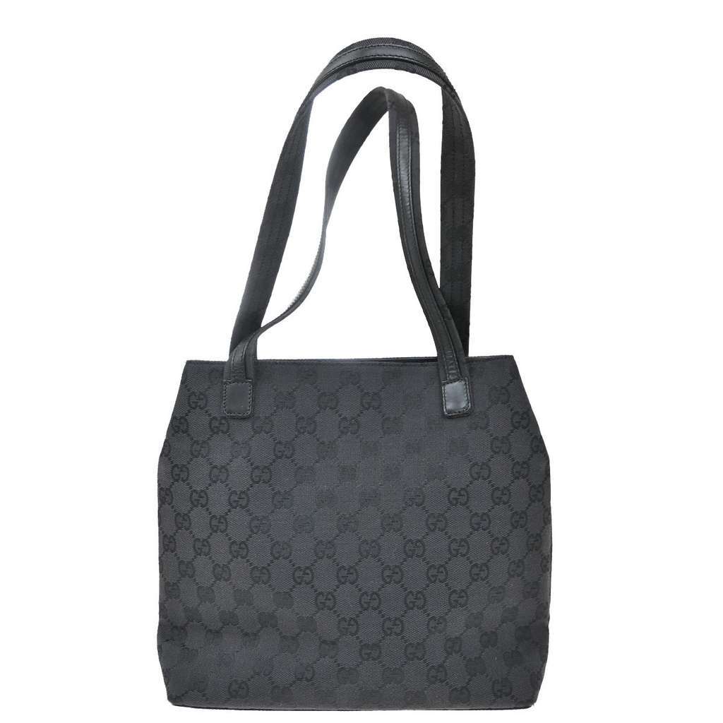 Gucci Double Pocket Tote Black Canvas Good condition - Back View