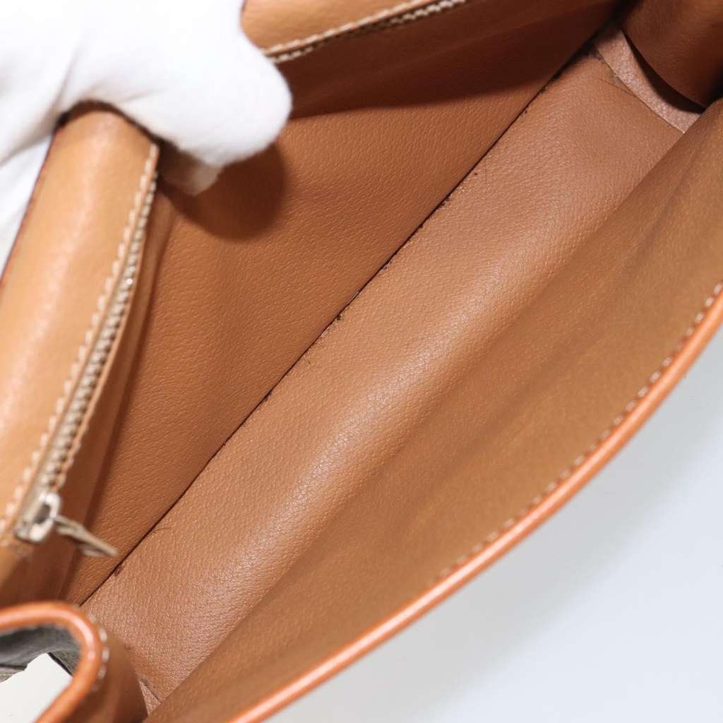 Celine Circle Logo Shoulder Bag Brown Canvas Good condition - Box View