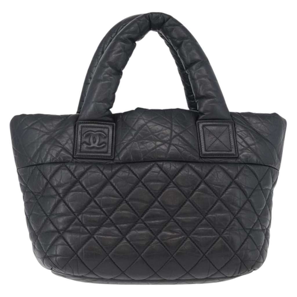 Chanel Coco Cocoon Reversible Tote Black Leather Good condition - Back View